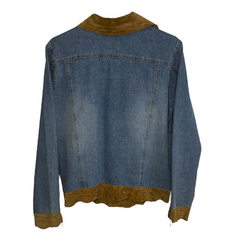 Brandon Thomas Woman’s Lightweight Blue Jean/Suede Jacket Size Medium - Picture 4 of 8